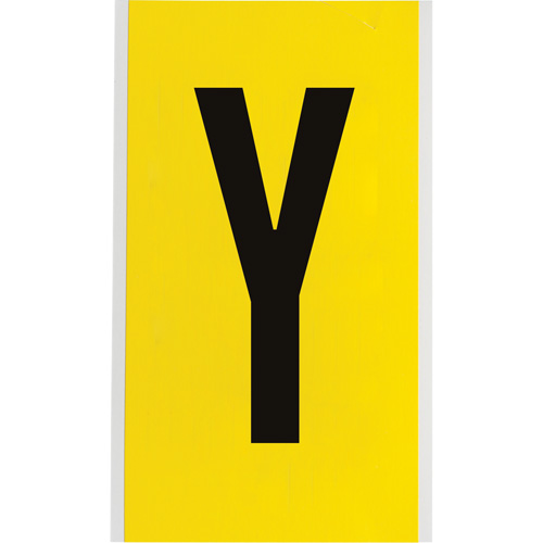 Repositionable Individual Number & Letter Labels, Y, 6" H, Black on Yellow