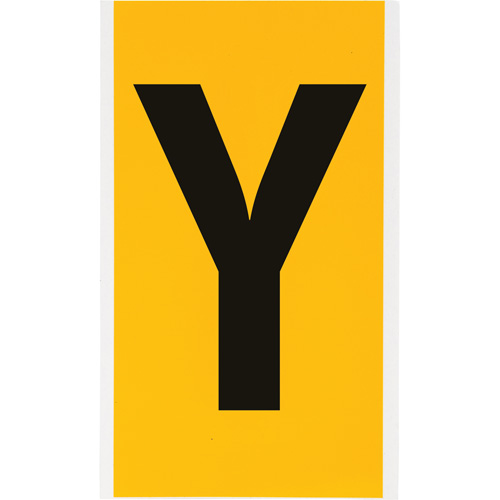 Individual Number & Letter Labels, Y, 6" H, Black on Yellow