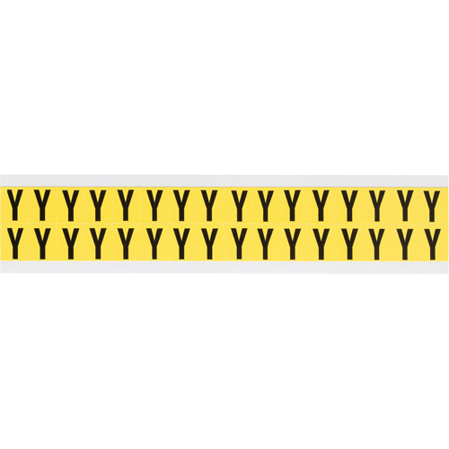 Repositionable Individual Number & Letter Labels, Y, 5/8" H, Black on Yellow