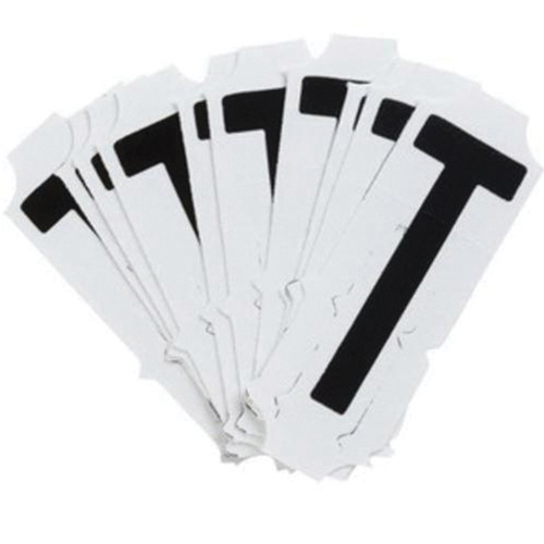Condensed Quick-Align® Individual Gothic Number & Letter Labels, T, 2" H, Black