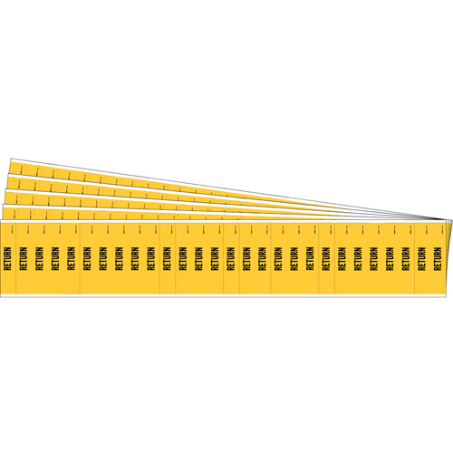 "Return" Semi-Conductor & Chemical Pipe Markers, Self-Adhesive, 1/2" H x 2-1/4" W, Black on Yellow