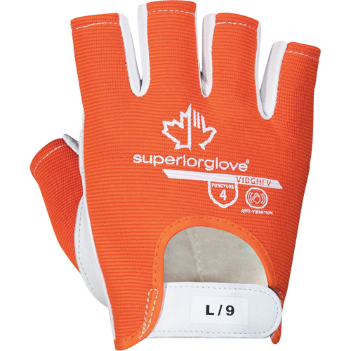 Vibrastop™ Half-Finger Vibration-Dampening Gloves, Size Medium, Goatskin Palm
