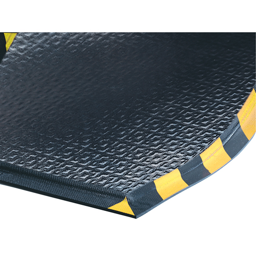 Dura Comfort No. 480 Mat, Textured, 2' x 3' x 1/2", Black/Yellow, Nitrile