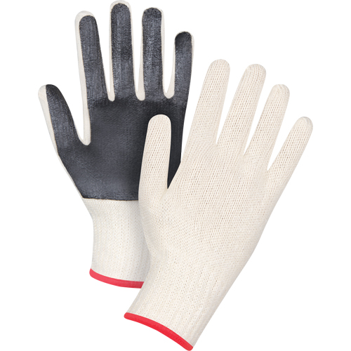 Palm-Coated String Knit Gloves, Poly/Cotton, Single Sided, 7 Gauge, Small