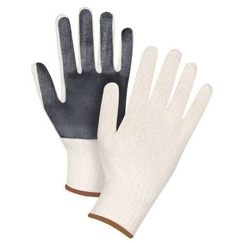 Palm-Coated String Knit Gloves, Poly/Cotton, Single Sided, 7 Gauge, Large