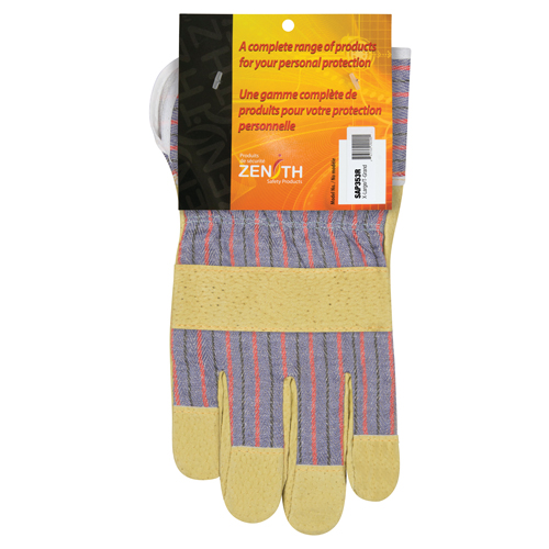 Superior Comfort Fitters Gloves, X-Large, Split Pigskin Palm, Cotton Inner Lining