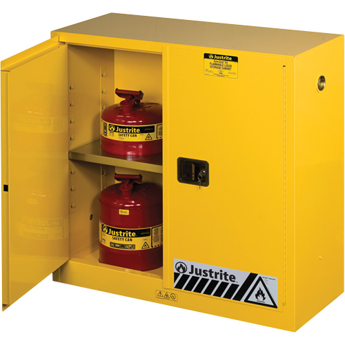 Sure-Grip® Ex Flammable Storage Cabinets, 30 gal., 2 Door, 43" W x 44" H x 18" D - Flammable Safety Cabinet - SAP509