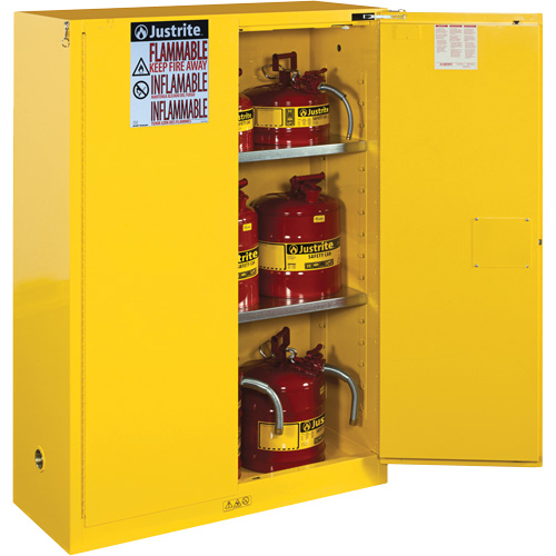 Sure-Grip® Ex Flammable Storage Cabinets, 45 gal., 2 Door, 43" W x 65" H x 18" D - Flammable Safety Cabinet - SAQ023