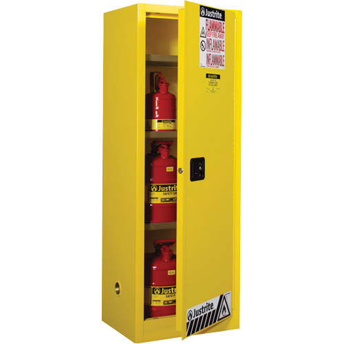 Sure-Grip® EX Slimline Flammable Safety Cabinet, 22 gal., 1 Door, 23.25" W x 65" H x 18" D - Flammable Safety Cabinet - SAQ033