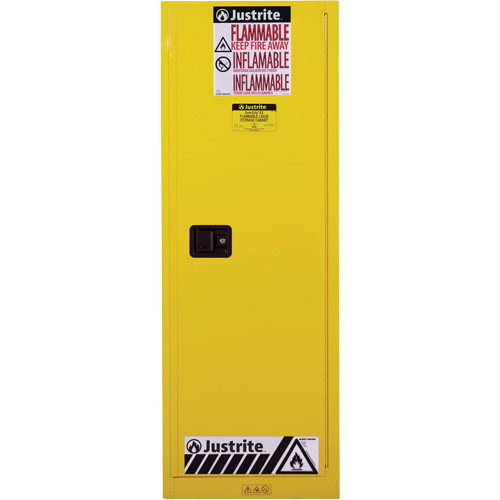 Sure-Grip® EX Slimline Flammable Safety Cabinet, 22 gal., 1 Door, 23.25" W x 65" H x 18" D - Flammable Safety Cabinet - SAQ032