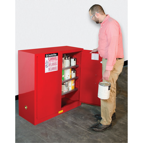 Sure-Grip® EX Combustibles Safety Cabinet for Paint and Ink, 40 gal., 3 Shelves - Paint/Ink Cabinet - SAQ082