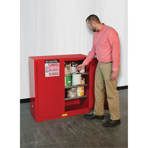 Sure-Grip® EX Combustibles Safety Cabinet for Paint and Ink, 40 gal., 3 Shelves - Paint/Ink Cabinet - SAQ081