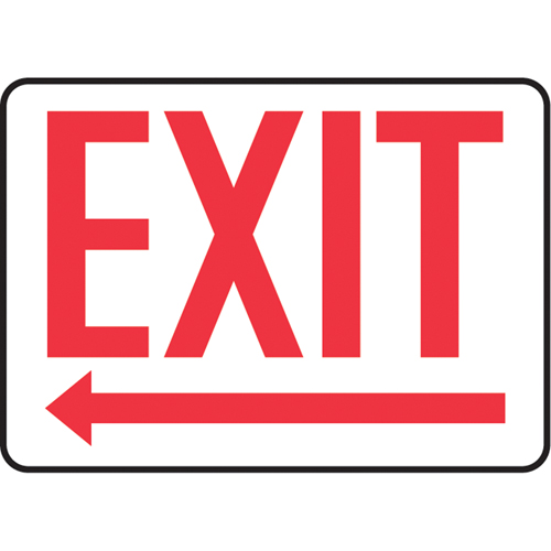 "Exit" Sign, 10" x 14", Vinyl, English with Pictogram