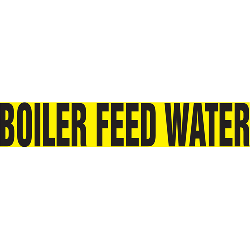 Snap Titeâ„¢ "Boiler Feed Water" Pipe Marker, Snap-On, 6" H x 8" W, Black on Yellow