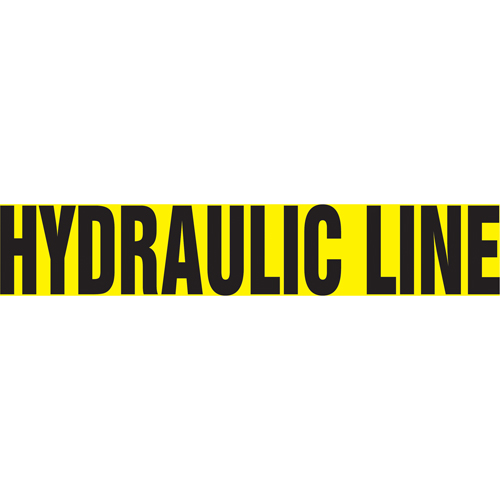 Snap Titeâ„¢ "Hydraulic Line" Pipe Marker, Snap-On, 6" H x 8" W, Black on Yellow