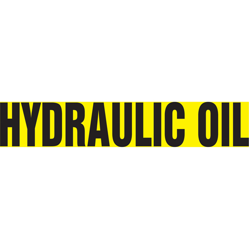 Snap Titeâ„¢ "Hydraulic Oil" Pipe Marker, Snap-On, 6" H x 8" W, Black on Yellow