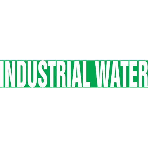 Snap Titeâ„¢ "Industrial Water" Pipe Marker, Snap-On, 6" H x 8" W, White on Green