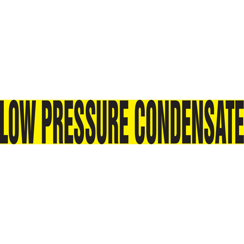 Snap Titeâ„¢ "Low Pressure Condensate" Pipe Marker, Snap-On, 6" H x 8" W, Black on Yellow