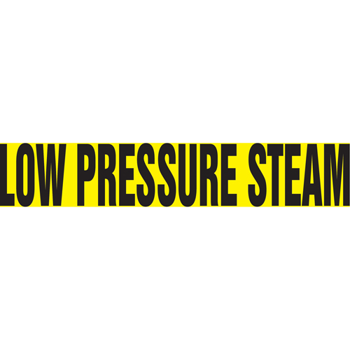 Snap Titeâ„¢ "Low Pressure Steam" Pipe Marker, Snap-On, 6" H x 8" W, Black on Yellow
