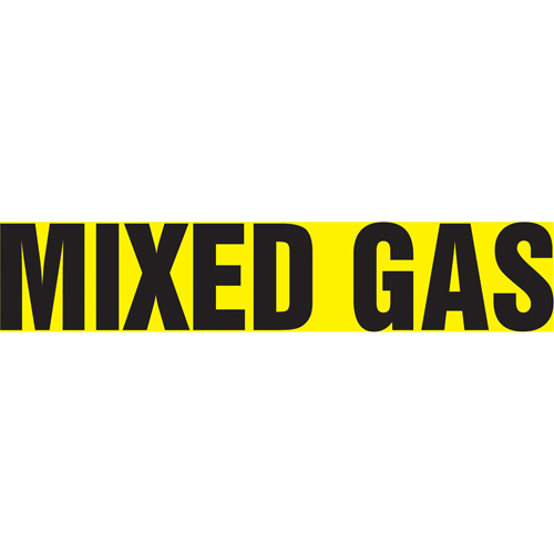 Snap Titeâ„¢ "Mixed Gas" Pipe Marker, Snap-On, 6" H x 8" W, Black on Yellow