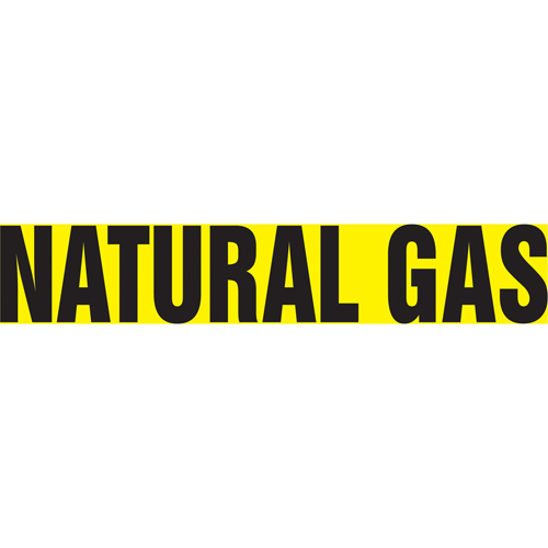 Snap Tite™ "Natural Gas" Pipe Marker, Snap-On, 6" H x 8" W, Black on Yellow