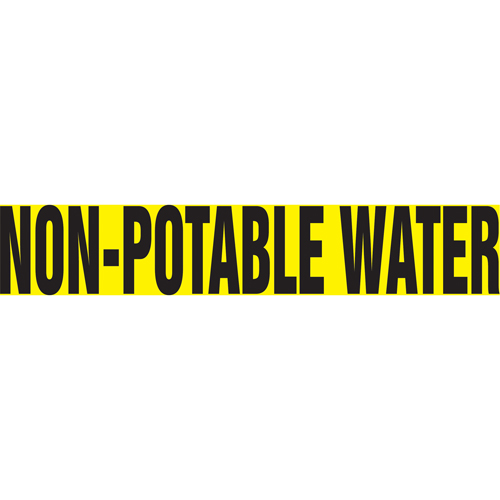 Snap Tite™ "Non-Potable Water" Pipe Marker, Snap-On, 6" H x 8" W, Black on Yellow