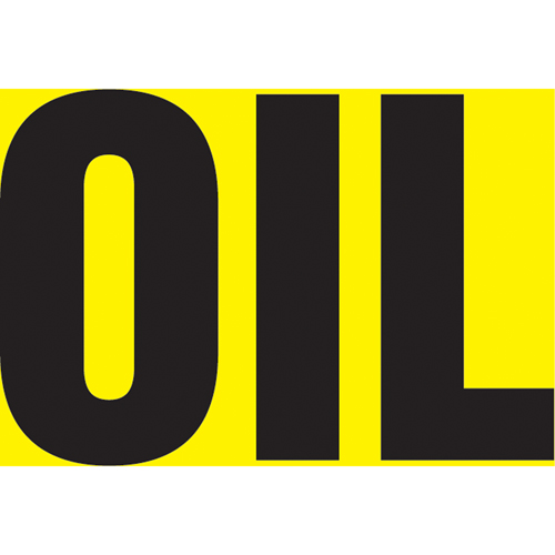 Snap Tite™ "Oil" Pipe Marker, Snap-On, 6" H x 8" W, Black on Yellow