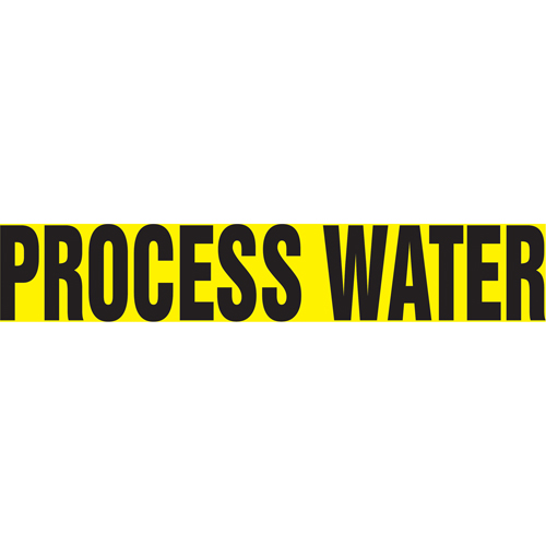 Snap Titeâ„¢ "Process Water" Pipe Marker, Snap-On, 6" H x 8" W, Black on Yellow