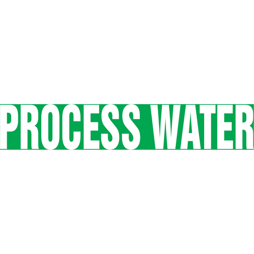 Snap Titeâ„¢ "Process Water" Pipe Marker, Snap-On, 6" H x 8" W, White on Green