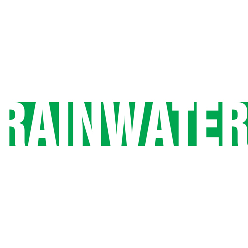 Snap Tite™ "Rain Water" Pipe Marker, Snap-On, 6" H x 8" W, White on Green