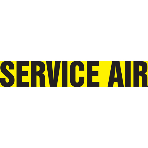 Snap Tite™ "Service Air" Pipe Marker, Snap-On, 6" H x 8" W, Black on Yellow