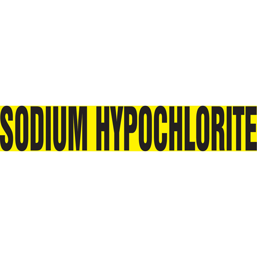 Snap Tite™ "Sodium Hypochlorite" Pipe Marker, Snap-On, 6" H x 8" W, Black on Yellow