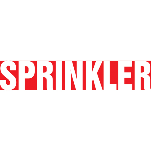 Snap Tite™ "Sprinkler" Pipe Marker, Snap-On, 6" H x 8" W, White on Red
