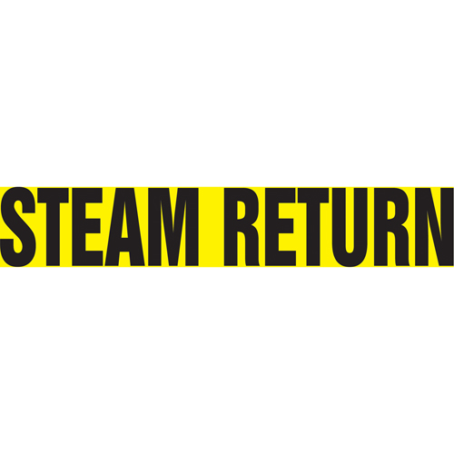 Snap Tite™ "Steam Return" Pipe Marker, Snap-On, 6" H x 8" W, Black on Yellow