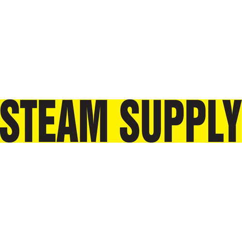 Snap Tite™ "Steam Supply" Pipe Marker, Snap-On, 6" H x 8" W, Black on Yellow