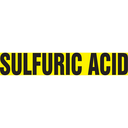 Snap Tite™ "Sulfuric Acid" Pipe Marker, Snap-On, 6" H x 8" W, Black on Yellow