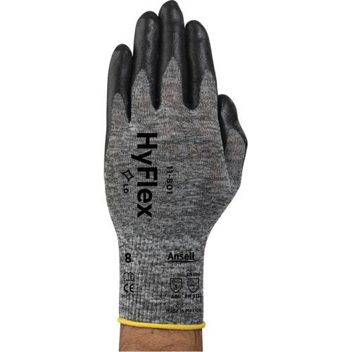 Hyflex® 11-801 Gloves, 6/X-Small, Foam Nitrile Coating, 15 Gauge, Nylon Shell