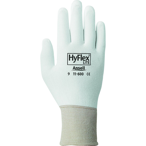 Hyflex® 11-600 Gloves, 6/X-Small, Polyurethane Coating, 15 Gauge, Nylon Shell
