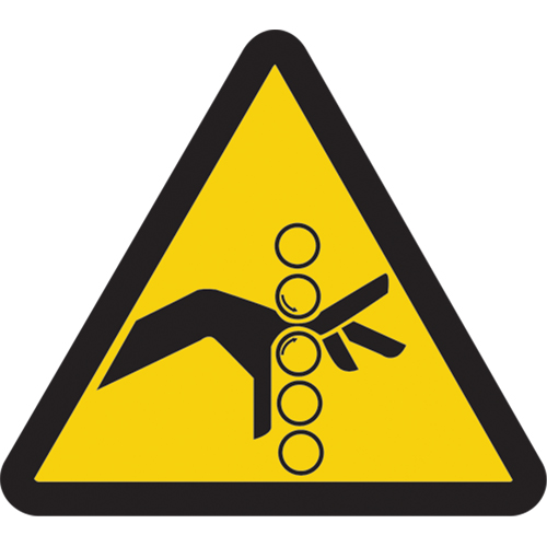Pinch Point ISO Warning Safety Labels, 2" x 2", Vinyl, Pictogram