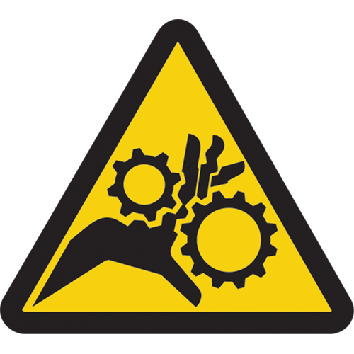 Gear Entanglement ISO Warning Safety Labels, 2" x 2", Vinyl, Pictogram