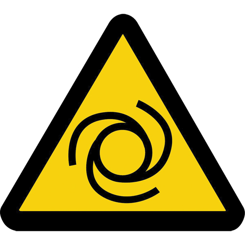 Automatic Start-Up ISO Warning Safety Labels, 2" x 2", Vinyl, Pictogram