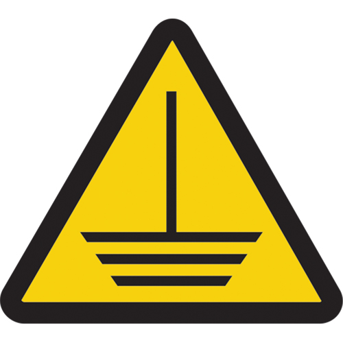 Electrical Ground Hazard ISO Warning Safety Labels, 2" x 2", Vinyl, Pictogram