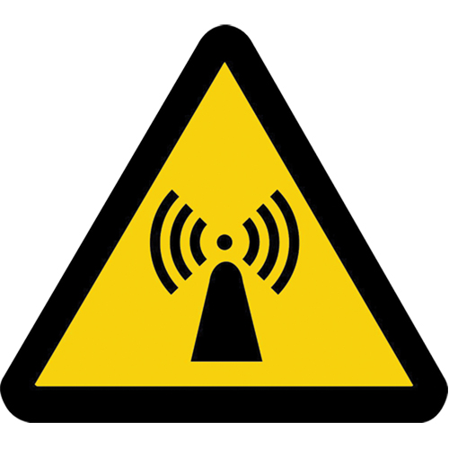Non-Ionizing Radiation ISO Warning Safety Labels, 2" x 2", Vinyl, Pictogram
