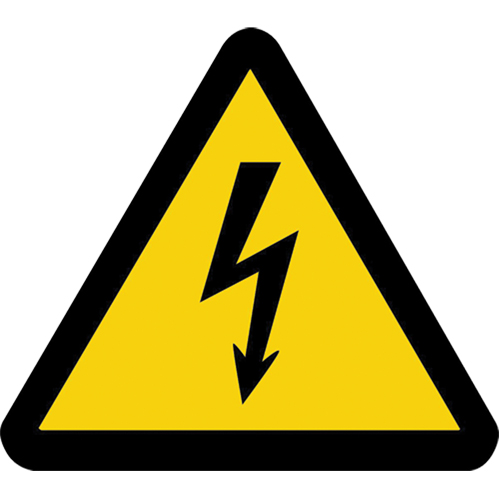 Electricity ISO Warning Safety Labels, 2" x 2", Vinyl, Pictogram