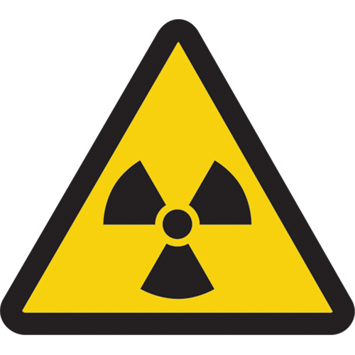 Radioactive ISO Warning Safety Labels, 2" x 2", Vinyl, Pictogram