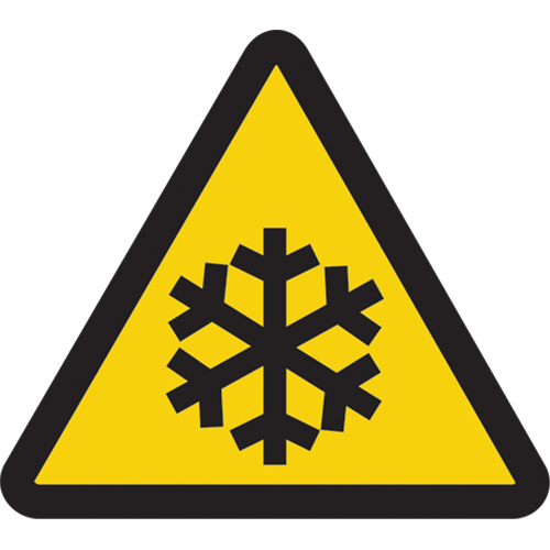 Low Temperature ISO Warning Safety Labels, 2" x 2", Vinyl, Pictogram