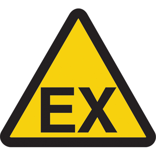 Explosive Atmosphere ISO Warning Safety Labels, 2" x 2", Vinyl, Pictogram