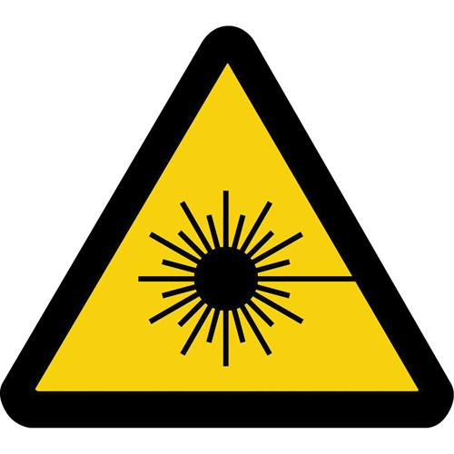 Laser Beam ISO Warning Safety Labels, 2" x 2", Vinyl, Pictogram