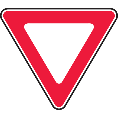 Yield Sign, 30" x 30", Aluminum, Pictogram