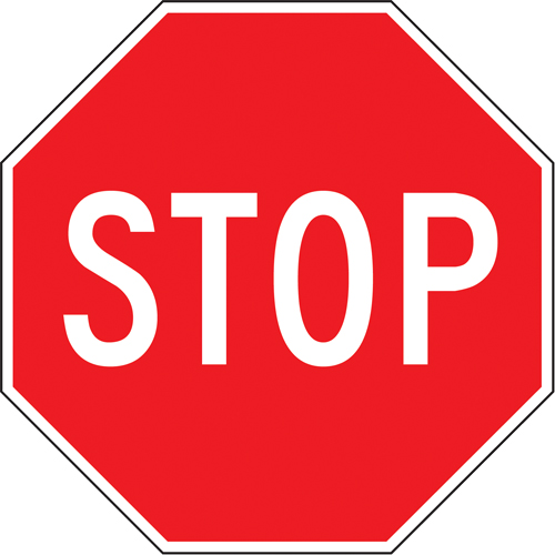 "Stop" Sign, 24" x 24", Aluminum, English with Pictogram